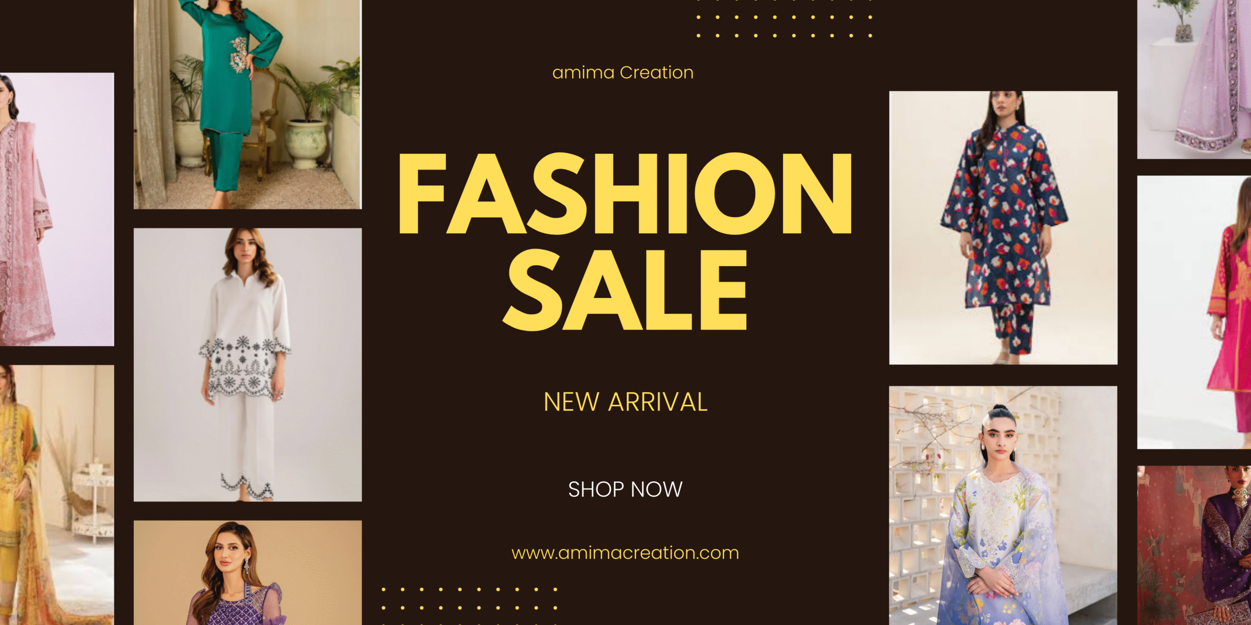 Brown and White Simple Fashion Sale Banner