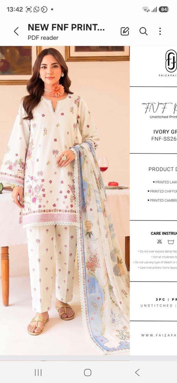 Faiza Faisal Printed Lawn 3 Piece