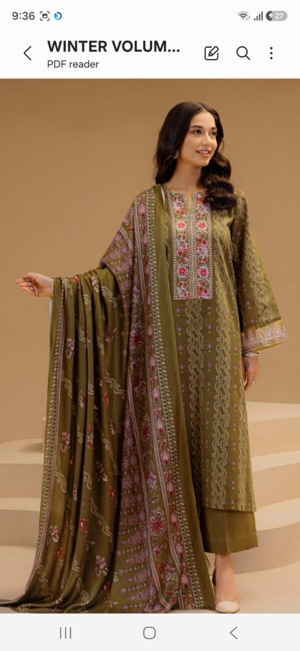 Nishat Printed Khaddar 3-Piece Suit